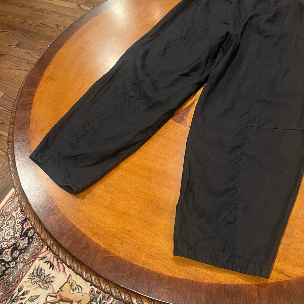 Eileen Fisher Women’s Slouchy Drawstring Pant Black Organic Cotton Small Pull-On - Picture 8 of 16
